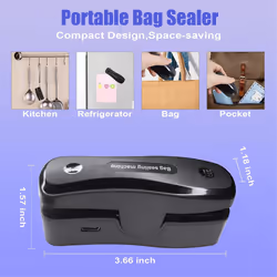 Mini Bag Sealer with Cutter, Rechargeable 2 in 1 Chip Bag Sealer
