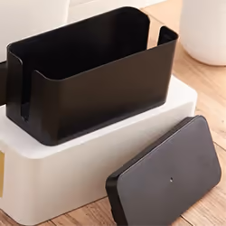 Plastic wire storage box power cord storage box junction box black