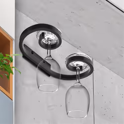 2Pcs Wall Mounted Wine Glass Rack, Wine Glass Holder Metal Wine