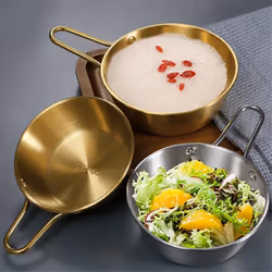 Round Rice Wine Bowl with Handle Food Tableware Kitchen Utensils B