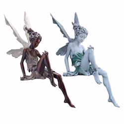 Crafts, Flower Fairy Garden Ornaments, Turek Sitting Fairy Statue