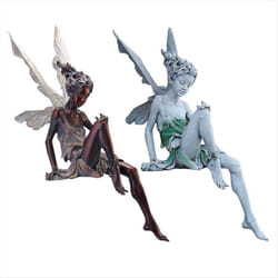 Crafts, Flower Fairy Garden Ornaments, Turek Sitting Fairy Statue