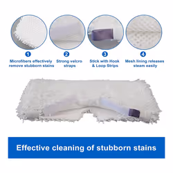 5 Pack Steam Pocket Mop Pads Compatible for Rectangle Mop