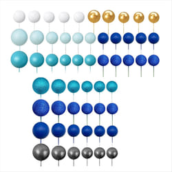 56PCS Ball Cake Picks Ball Shaped Cake Topper for Birthday Blue