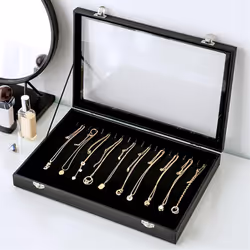 20 Hooks Necklace Organizer Box Necklace Display Case