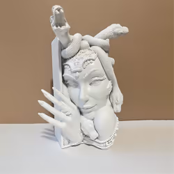 Decorative Bookends, Unique Snake Women Face Book Ends