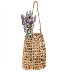 Woven Front Door Basket, Water Hyacinth Hanging Wall Flower Basket