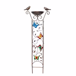 Outdoor Bird Bath Butterfly Garden Trellis Yard Decoration