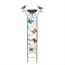 Outdoor Bird Bath Butterfly Garden Trellis Yard Decoration