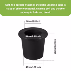 Patio Table Umbrella Hole Ring Plug, Umbrella Sleeve Stabilizer,Black