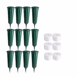 12 Pcs Cemetery Vases with Spikes Memorial Floral Vases Green