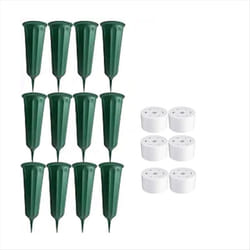 12 Pcs Cemetery Vases with Spikes Memorial Floral Vases Green