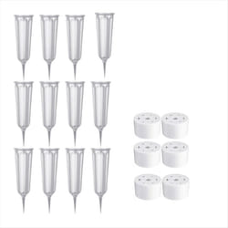 12 Pcs Cemetery Vases with Spikes Memorial Floral Vases Gray