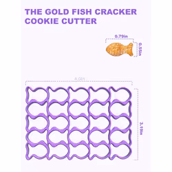 Gold Fish Cracker Cookie Cutter, 25Pcs Mini Fish Biscuit Cutter,B