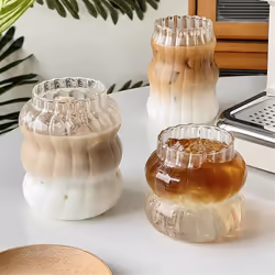 6PCS Glass Cup Heat- Tumbler Drinkware Transparent D