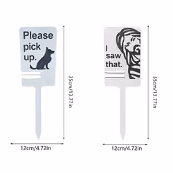 Dog Poop Sign with Bag Holder, Dog Lawn Sign