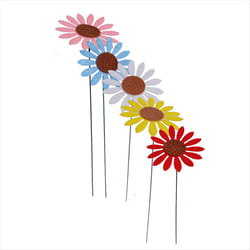 12.6 Inch Colorful Sunflower 30 Pieces Metal Daisy Garden Stakes