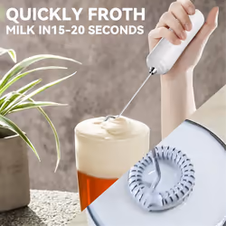 Handheld Electric Milk Frother Mini Foam Maker Drink Mixer white