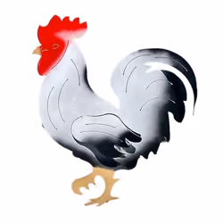 Outdoor Metal Rooster Yard Stakes And Colorful Rooster Decoration B