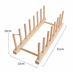 Kitchen Dish Drain Rack Dinnerware Plate Drying Shelf Wooden A