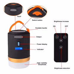 Waterproof Tent Lamp Portable LED Night Light Remote Control