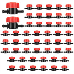 50Pcs 1/4 inch Barbed Shut Off Valve Drip Irrigation Tubing Valve
