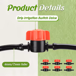 50Pcs 1/4 inch Barbed Shut Off Valve Drip Irrigation Tubing Valve