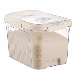 Rice Container, Rice Storage Box Plastic Food Tip Sealed