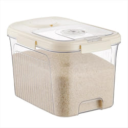 Rice Container, Rice Storage Box Plastic Food Tip Sealed