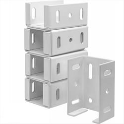 Heavy Duty 2-3/4inch Rails Brackets Kit,White Alluminum Fence Bracket
