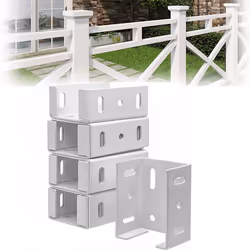 Heavy Duty 2-3/4inch Rails Brackets Kit,White Alluminum Fence Bracket