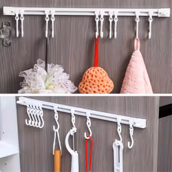 Multifunctional Slide Rail Hook, Adhesive Wall Hooks Rack