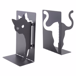 Design Cat Bookends - Metal Decorative Kitty Holders