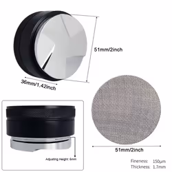 51mm Adjustable Depth-3 Angled Espresso Tamper Fits 51mm Portafilter