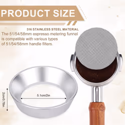 51mm Espresso Dosing Funnel Puck Screen Kit with 2 Filter