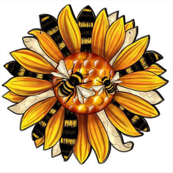 Bee Sunflower Flower Wooden Sign Home Porch Decoration Wooden Sign