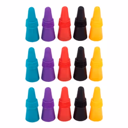 15PCS Silicone Wine and Beverage Bottle Cap Set Leak Proof
