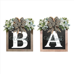 Letter Front Door Wreath Wooden Sign Pendant Welcome Sign Decoration