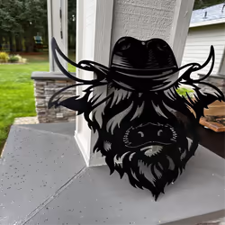 Metal Cow Wall Sign Cow Outdoor Decor Fence Decoration