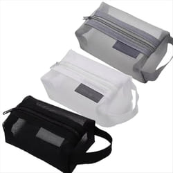 12PCS Portable Square Mesh Storage Bag Mesh Makeup Bag with Zipper