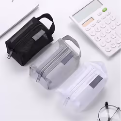 12PCS Portable Square Mesh Storage Bag Mesh Makeup Bag with Zipper