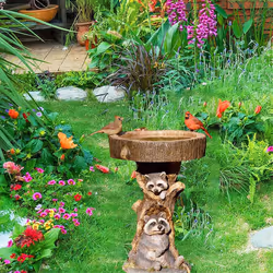 Resin Sculpture Bird Feeders, Carved Resin Bird Bath, D