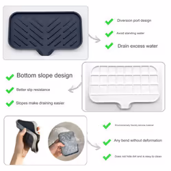Self Draining Soap Bar Holder Silicone S grey