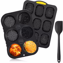 Silicone French bread Pan and Hamburger Bun Pan Set with Spatula