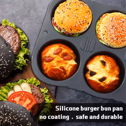 Silicone French bread Pan and Hamburger Bun Pan Set with Spatula