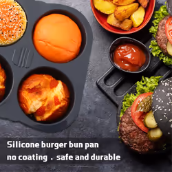 Silicone French bread Pan and Hamburger Bun Pan Set Nonstick