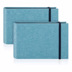 2 Pack Small Photo Albums, 200 Photos Mini Flip Photo Book Album Blue
