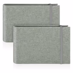2 Pack Small Photo Albums, 200 Photos Mini Flip Photo Book Album Gray