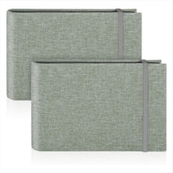 2 Pack Small Photo Albums, 200 Photos Mini Flip Photo Book Album Gray