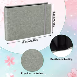 2 Pack Small Photo Albums, 200 Photos Mini Flip Photo Book Album Gray